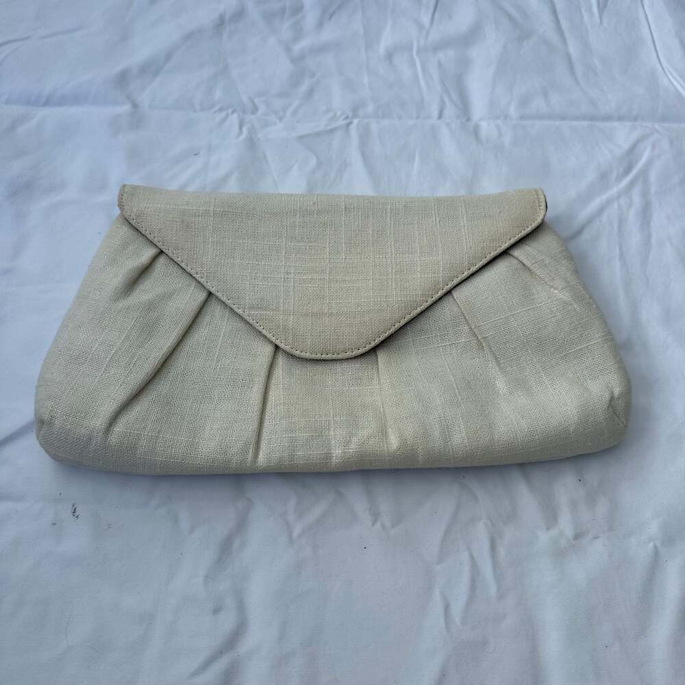 Gap Cream Canvas Fabric Clutch Bag Purse